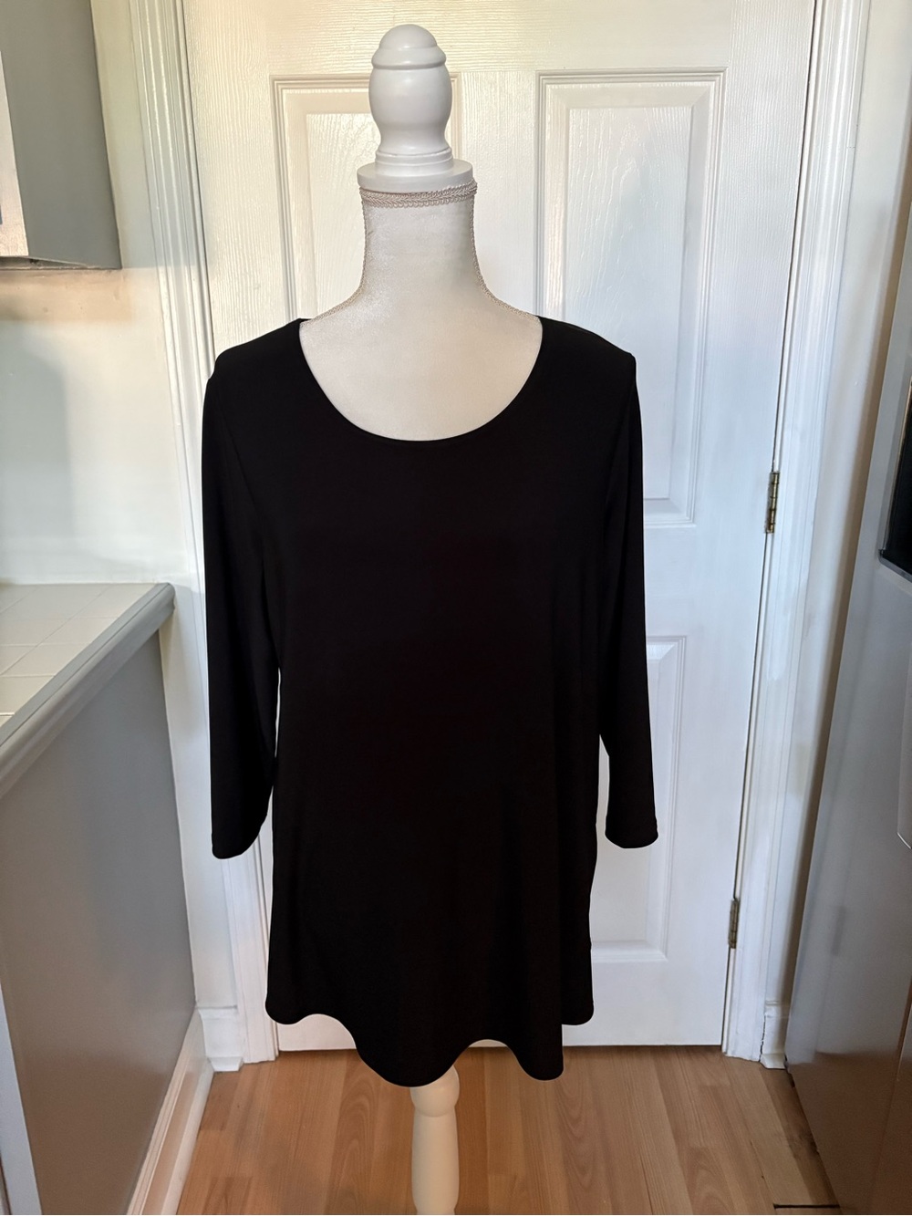Sympli Black Scoop Neck Long Sleeve Tee